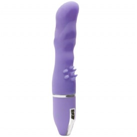 Фиолетовый вибратор PURRFECT SILICONE DELUXE VIBE с шипиками в основании - 15 см.